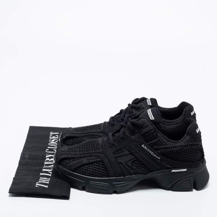 Pre Owned Balenciaga Black Mesh Phantom Low-Top Sneakers Size 37