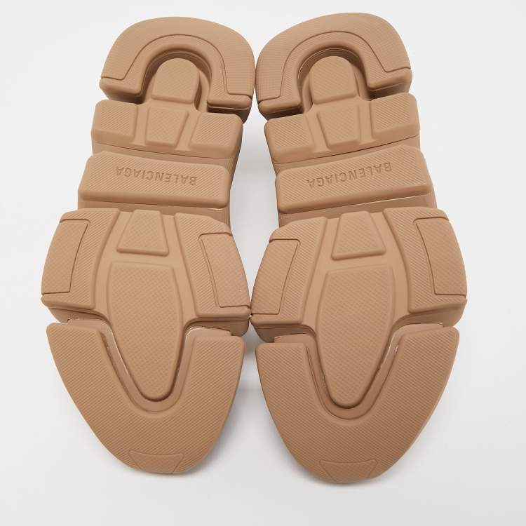 مملوكة مسبقًا Balenciaga Brown Knit Fabric Speed Trainer Sneakers Size 37