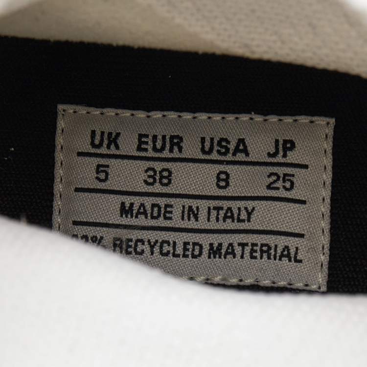 Pre Owned Balenciaga White Logo Print Knit Fabric Speed Sneakers Size 38