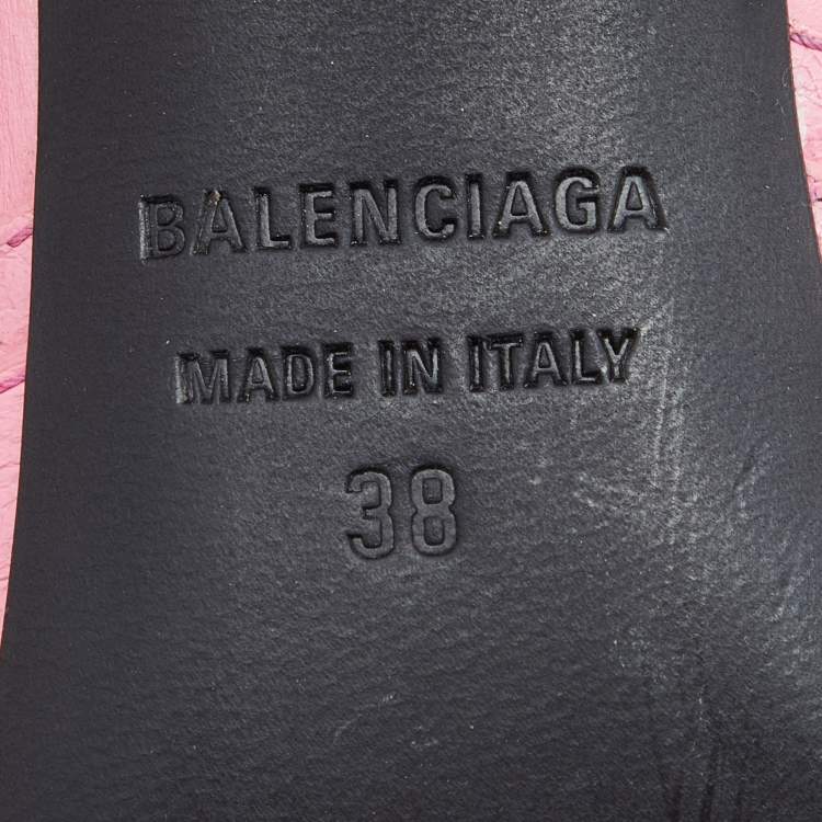 مملوكة مسبقًا Balenciaga Pink Leather Le Cagole Knee Length Boots Size 38