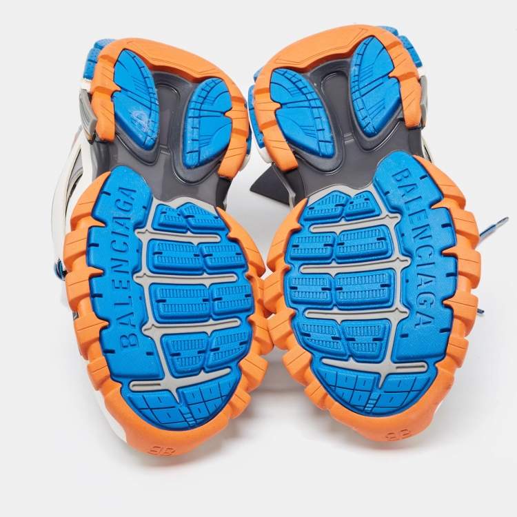 Pre Owned Balenciaga Multicolor Mesh and Leather Track Sneakers Size 38