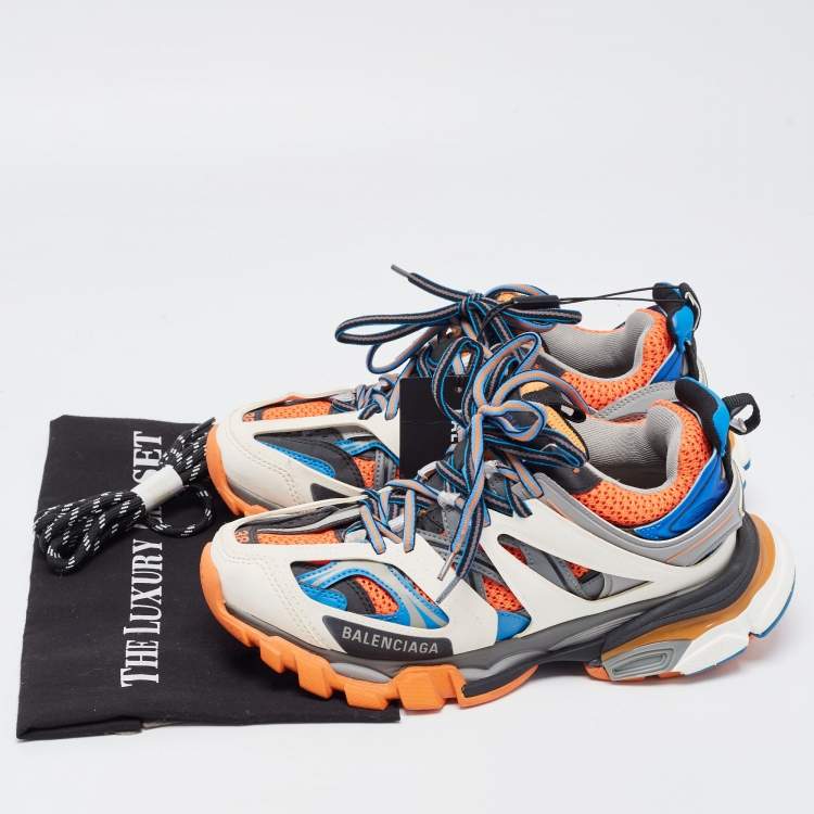 Pre Owned Balenciaga Multicolor Mesh and Leather Track Sneakers Size 38