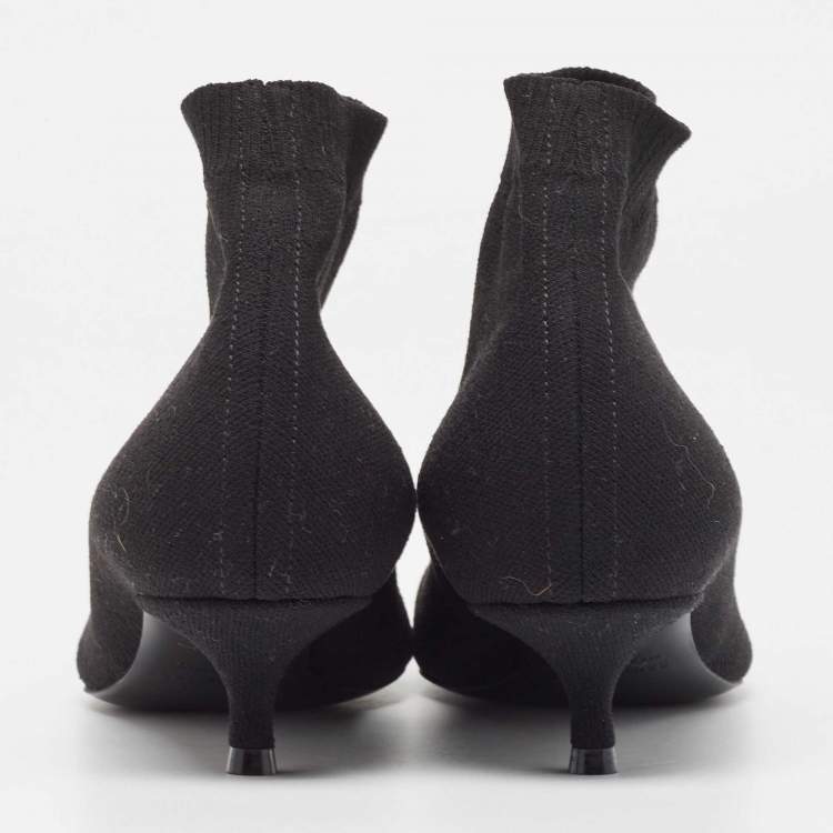 Pre Owned Balenciaga Black  Knife Fabric Ankle Boots Size 38