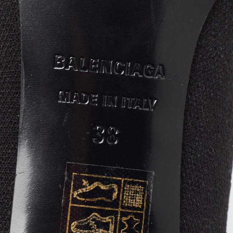 Pre Owned Balenciaga Black  Knife Fabric Ankle Boots Size 38