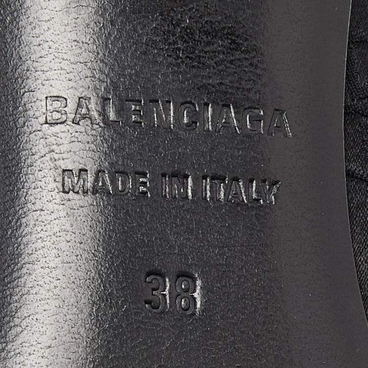 Pre Owned Balenciaga Black Jacquard Bow Knife Pumps Size 38