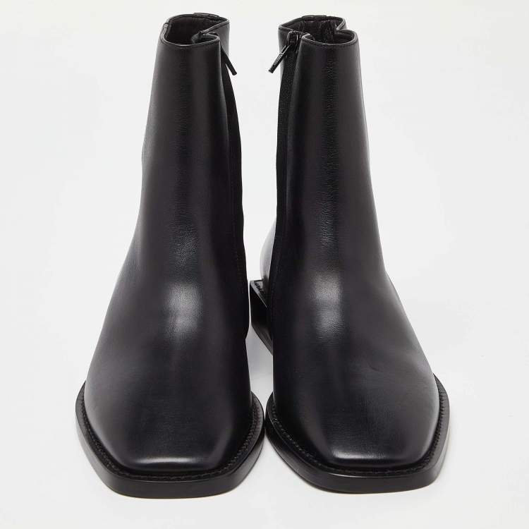 Pre Owned Balenciaga Black Leather Ankle Boots Size 38.5