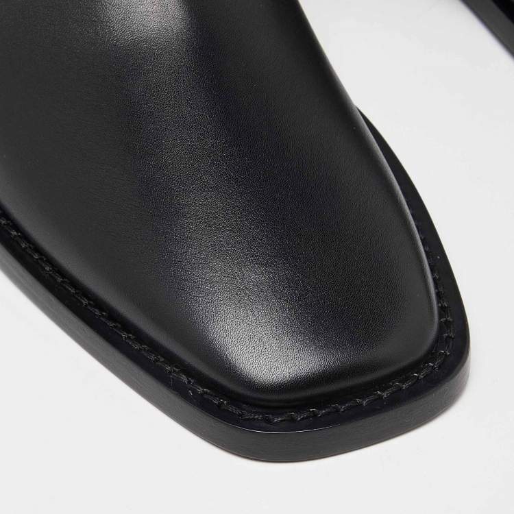 Pre Owned Balenciaga Black Leather Ankle Boots Size 38.5