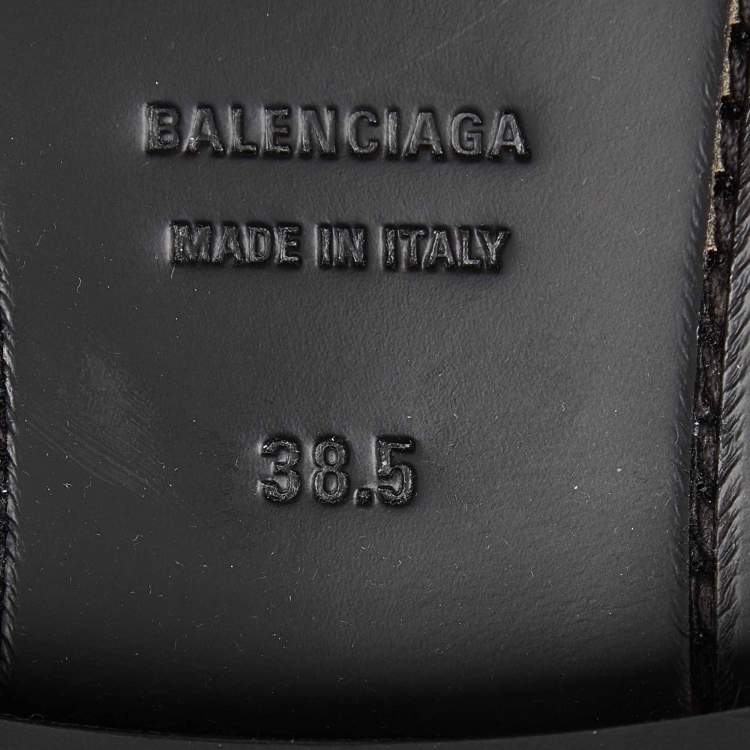 Pre Owned Balenciaga Black Leather Ankle Boots Size 38.5