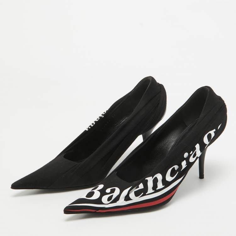 パンプス Balenciaga Black Fabric Knife Pumps Knife jersey pumps in black - Balenciaga | Mytheresa