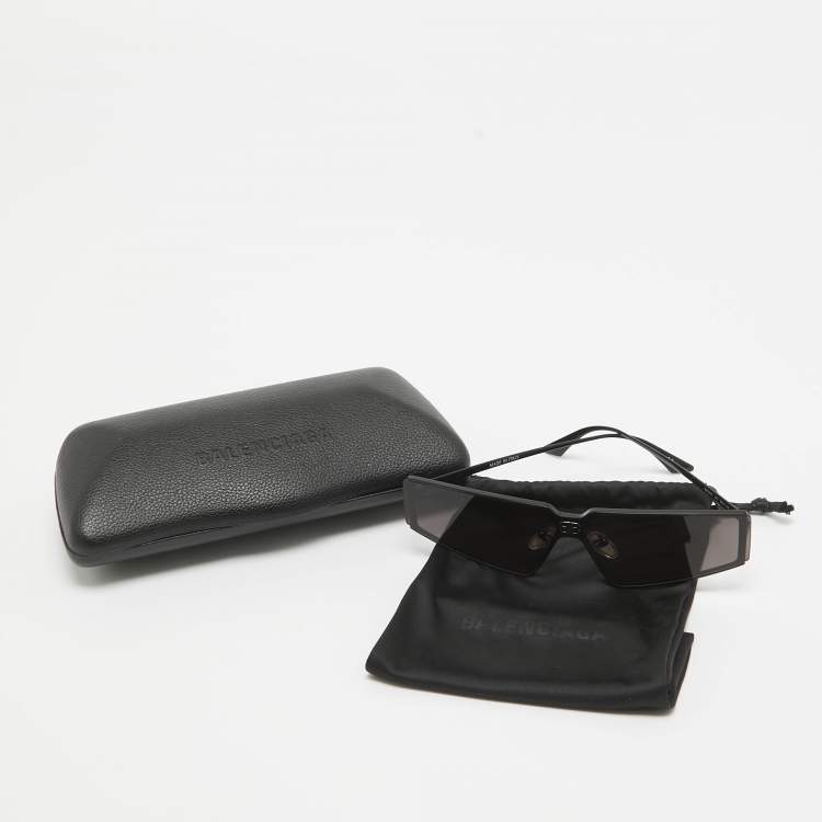 Pre Owned Balenciaga Black/Grey BB0192S Geometric Sunglasses