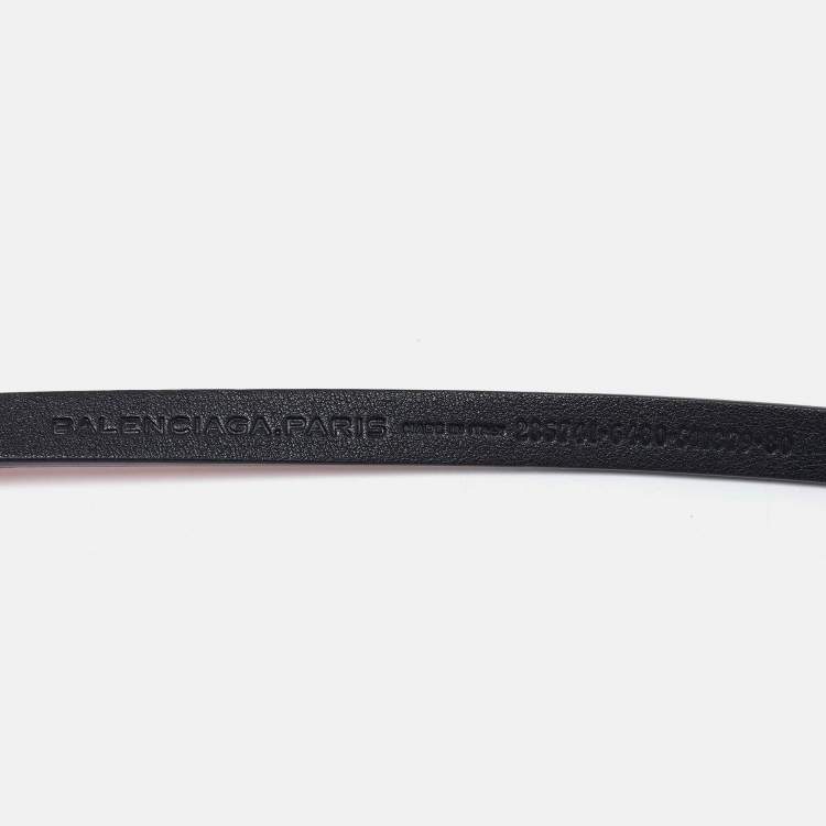 Pre Owned Balenciaga Tri Color Leather B Buckle Waist Belt 80CM