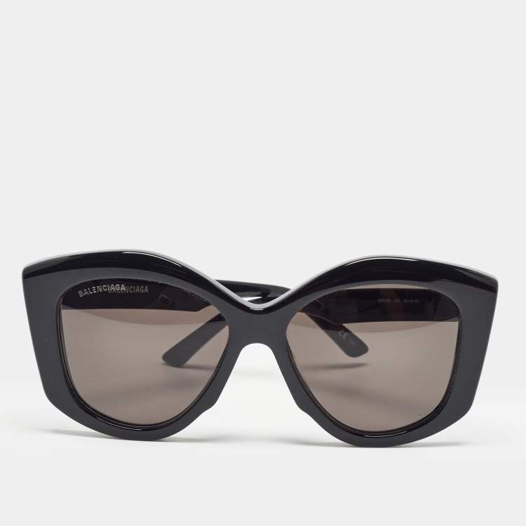 Pre Owned Balenciaga Black BB0126S Cat Eye Sunglasses
