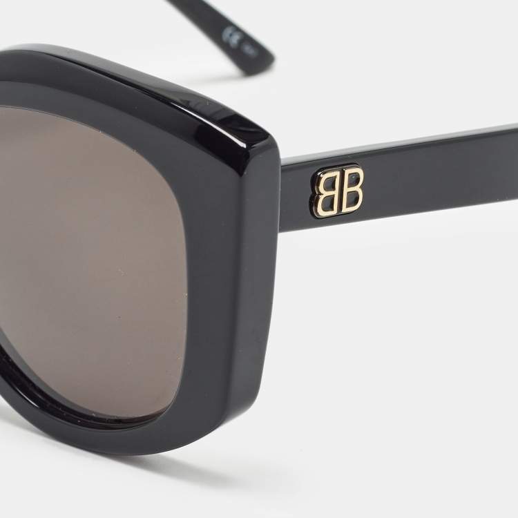 Pre Owned Balenciaga Black BB0126S Cat Eye Sunglasses