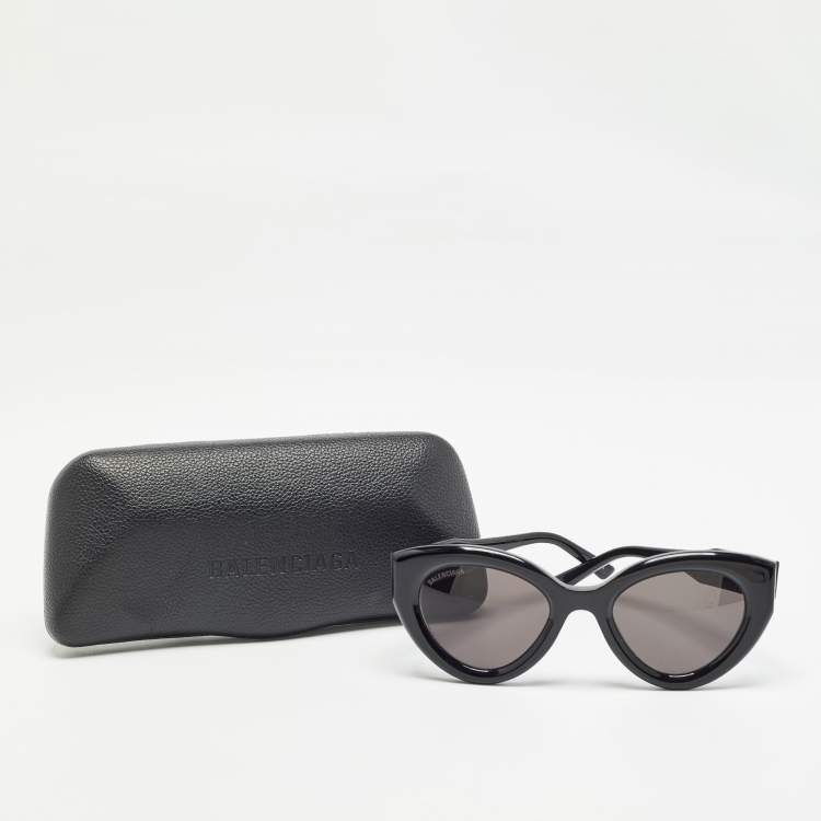 Pre Owned Balenciaga Black BB0073S Cat Eye Sunglasses