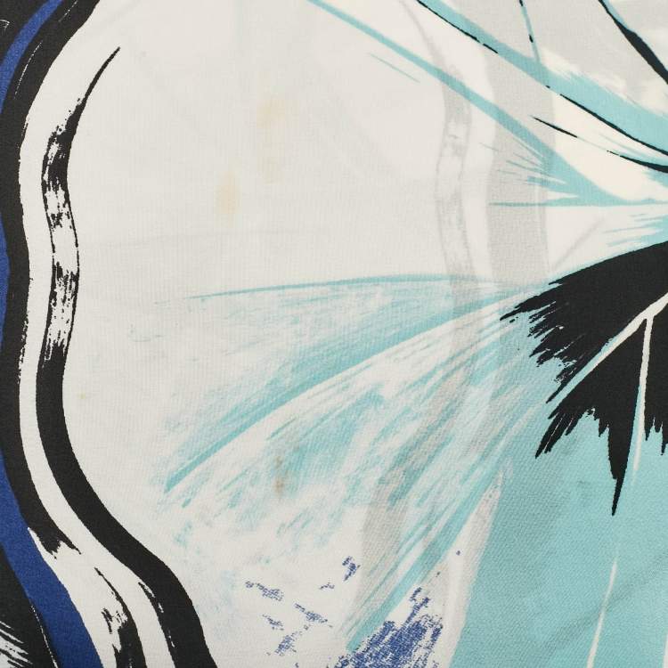 Pre Owned Balenciaga Multicolor Abstract Printed Silk Scarf