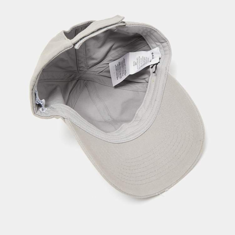Pre Owned Balenciaga Grey Logo Embroidered Cotton Baseball Cap L