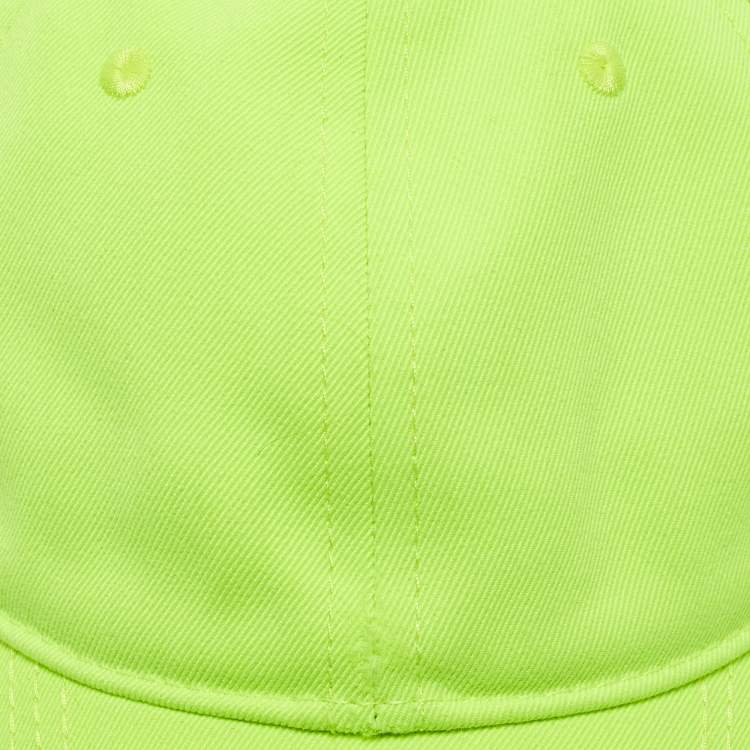 Pre Owned Balenciaga Neon Yellow Logo Embroidered Baseball Cap M