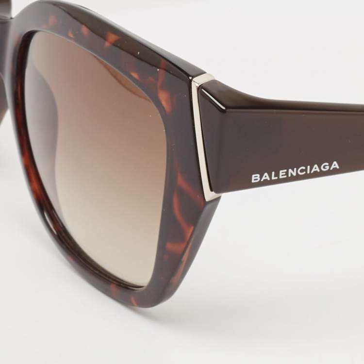 Pre Owned Balenciaga Tortoise Brown Gradient BA 99 52P Butterfly Sunglasses