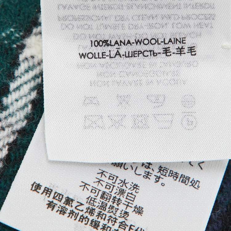 Pre Owned Balenciaga Multicolor Logo Print Wool Scarf