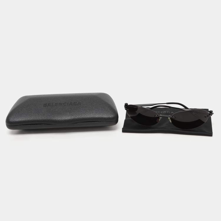 Pre Owned Balenciaga Black BB0179S Rimless Sunglasses