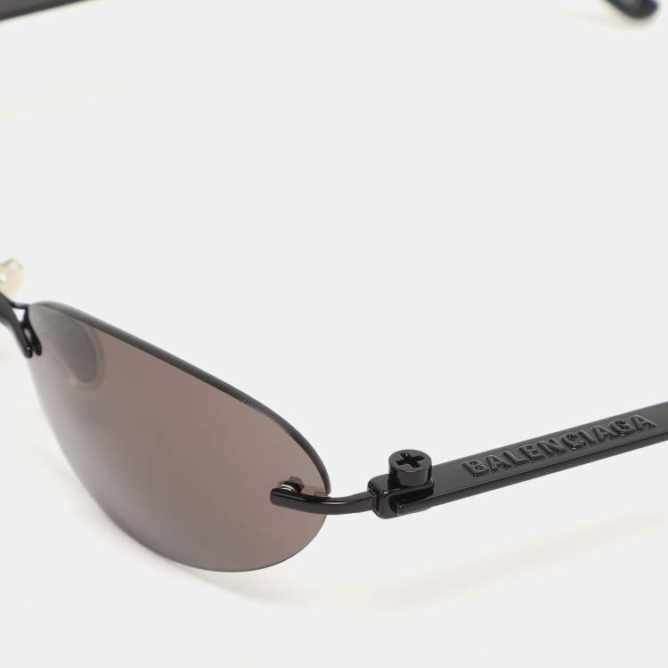 Pre Owned Balenciaga Black BB0179S Rimless Sunglasses