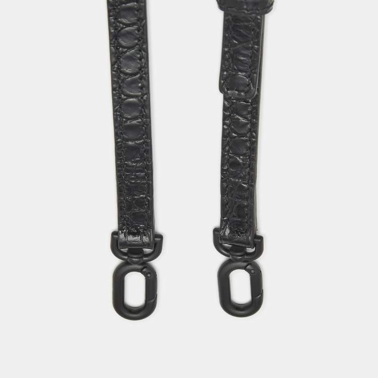 Pre Owned Balenciaga Black Croc Embossed Leather Adjustable Shoulder Bag Strap