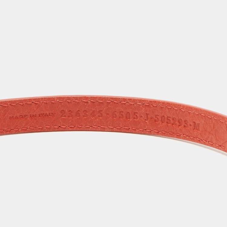 Pre Owned Balenciaga  Studded Arena Leather Gold Tone Triple Tour Bracelet 