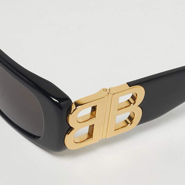 Pre Owned Balenciaga Black BB096S Rectangle Sunglasses