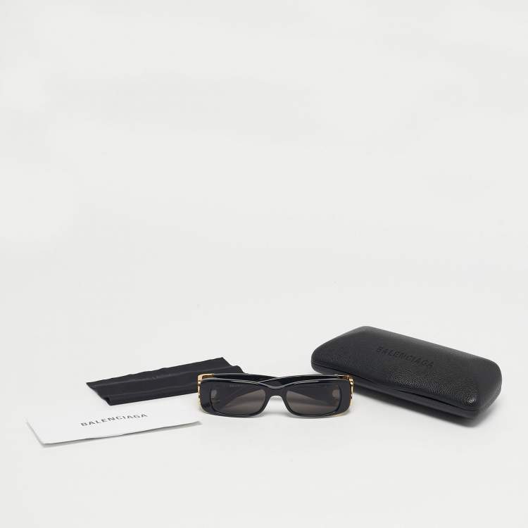 Pre Owned Balenciaga Black BB096S Rectangle Sunglasses