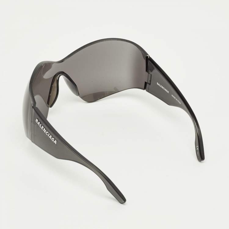 Pre Owned Balenciaga Black BB0180S Shield Sunglasses