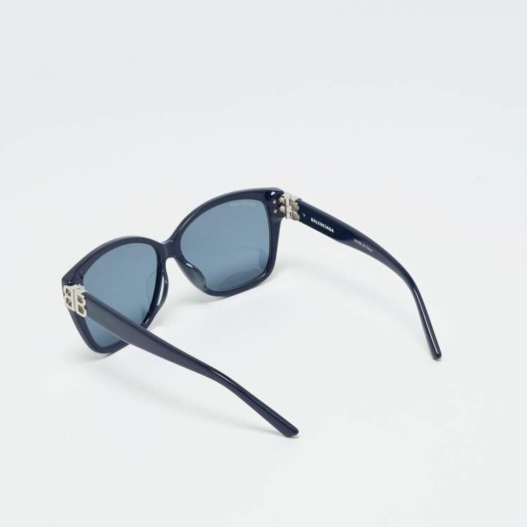 Pre Owned Balenciaga Blue Gradient BB0135SA Butterfly Sunglasses