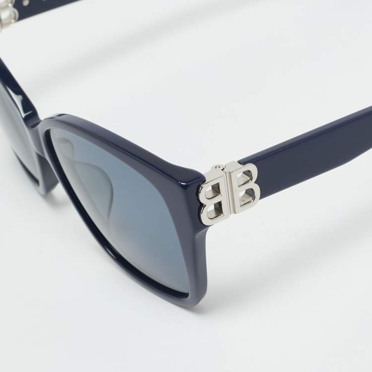 Pre Owned Balenciaga Blue Gradient BB0135SA Butterfly Sunglasses