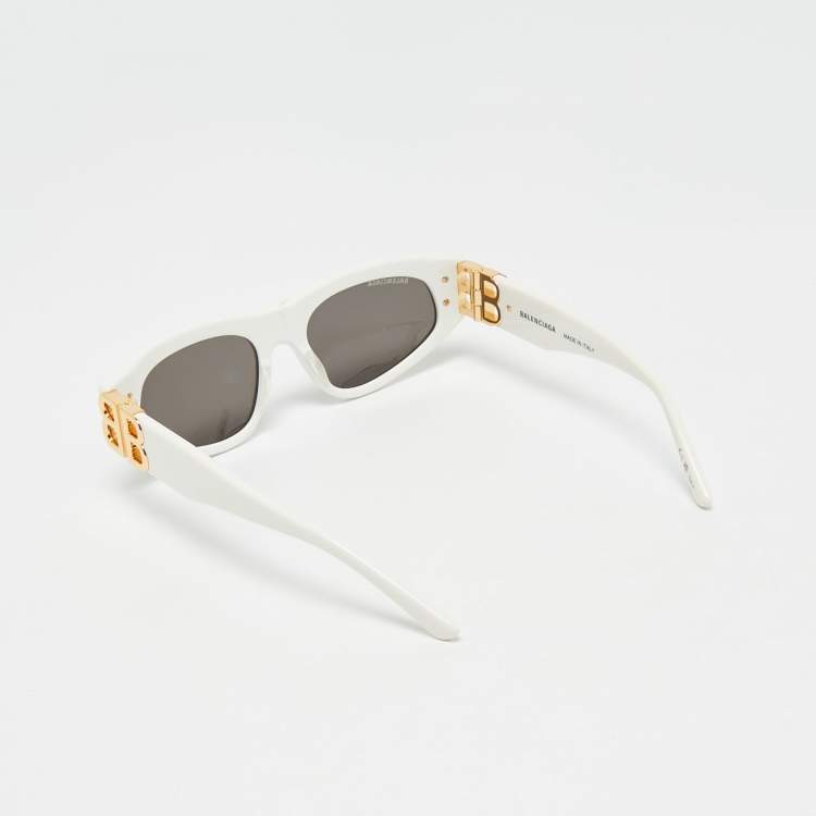 Pre Owned Balenciaga White/Black BB0095S Dynasty Cat Eye Sunglasses