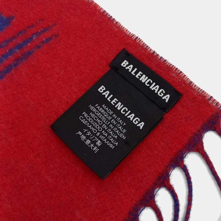 Pre Owned Balenciaga Blue Wool muffler