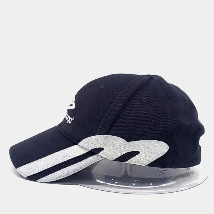 Pre Owned Balenciaga Black, White Cotton Cap Hat