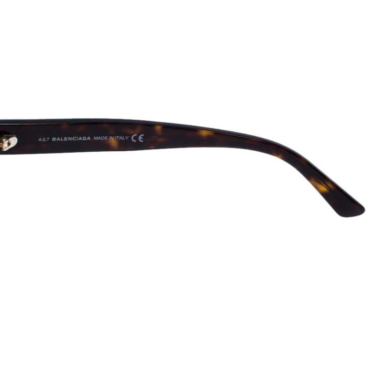 Pre Owned Balenciaga Dark Havana/ Brown Gradient BA 132 Square Sunglasses