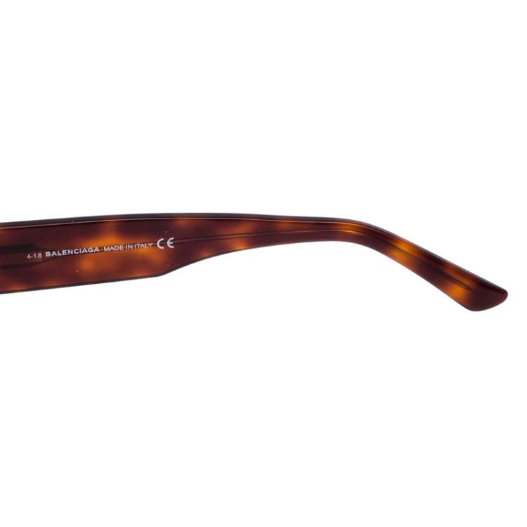 Pre Owned Balenciaga Brown tortoise BA 145 Oval Sunglasses