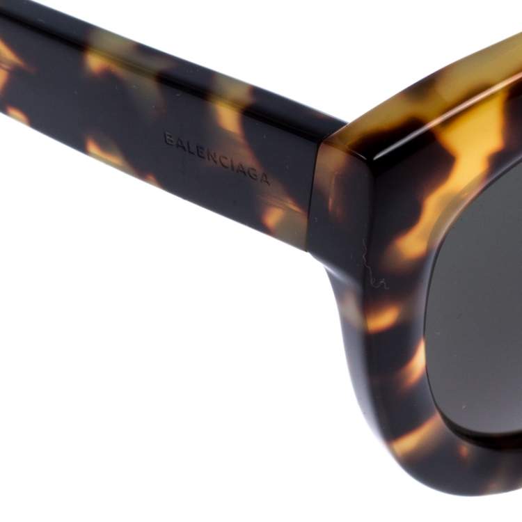 Pre Owned Balenciaga Brown Tortoiseshell Cateye Sunglaases