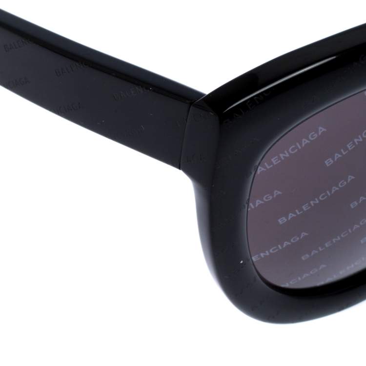 Pre Owned Balenciaga Black BA 133 Logomania Cat Eye Sunglasses