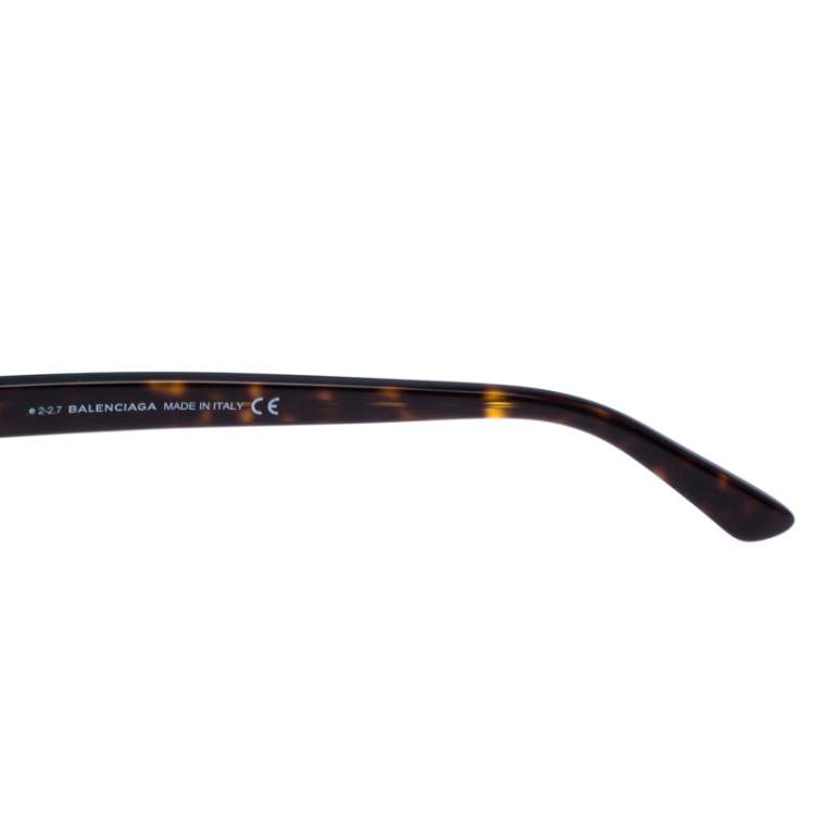 Pre Owned Balenciaga Brown Tortoise Gradient BA 127 Half Rim Cat Eye Sunglasses