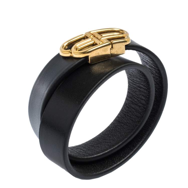 Leather bracelet Balenciaga Charcoal in Leather  31293810