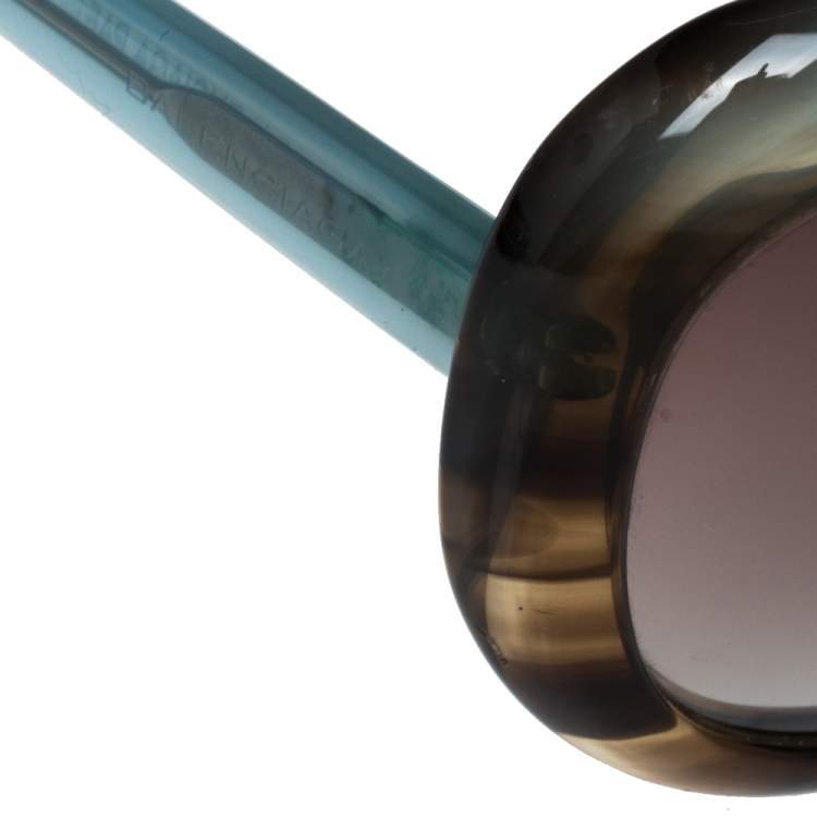 Pre Owned Balenciaga Green & Brown/ Pink Gradient BAL 0128/S Oval Sunglasses