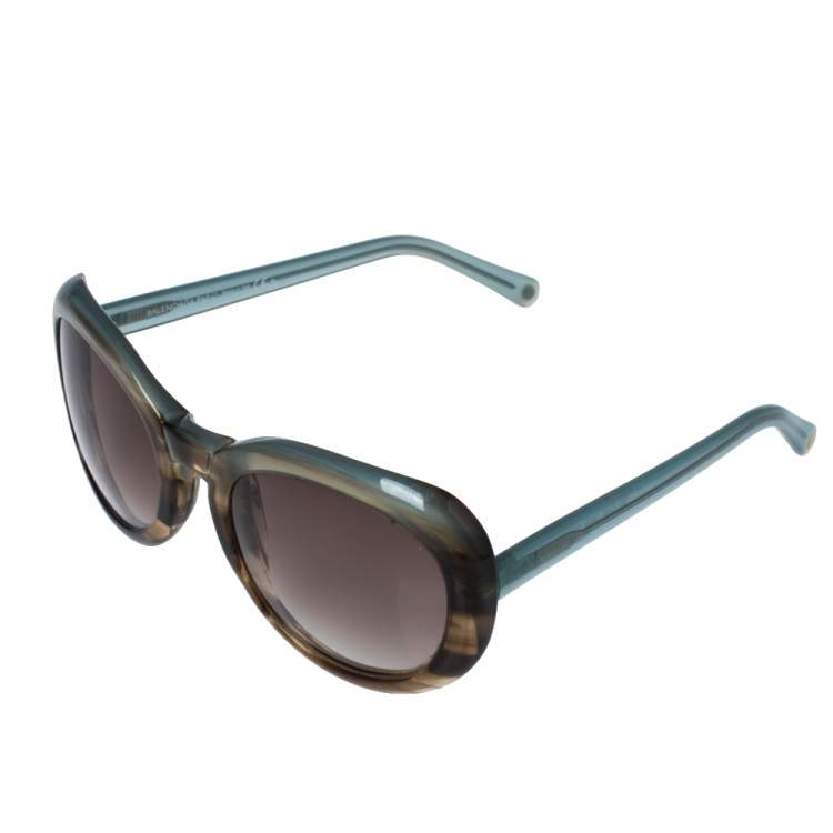 Pre Owned Balenciaga Green & Brown/ Pink Gradient BAL 0128/S Oval Sunglasses