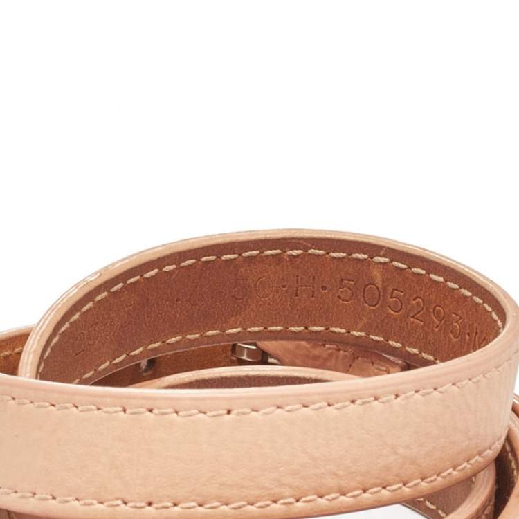 Pre Owned Balenciaga Giant Peach Leather Studded Triple Tour Bracelet M