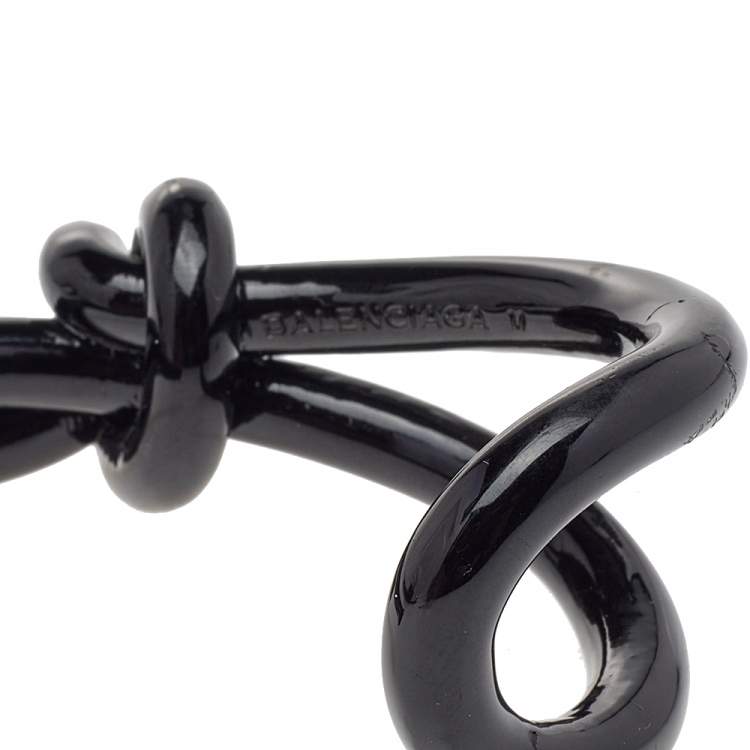 Pre Owned Balenciaga Black Metal Knot Cuff Bracelet M