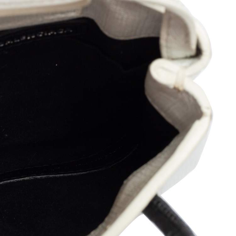 Pre Owned Balenciaga White Leather Shopping Phone Holder Bag