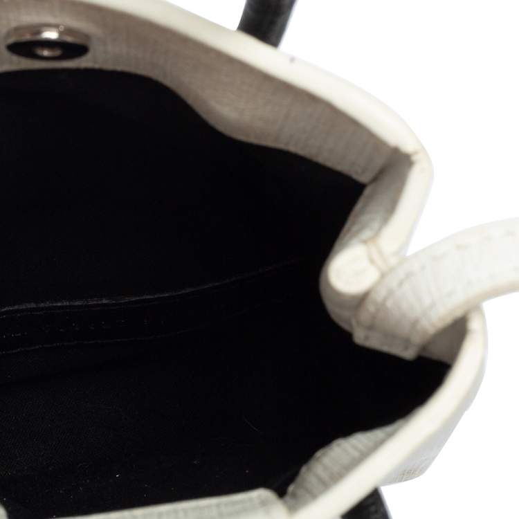 Pre Owned Balenciaga White Leather Shopping Phone Holder Bag