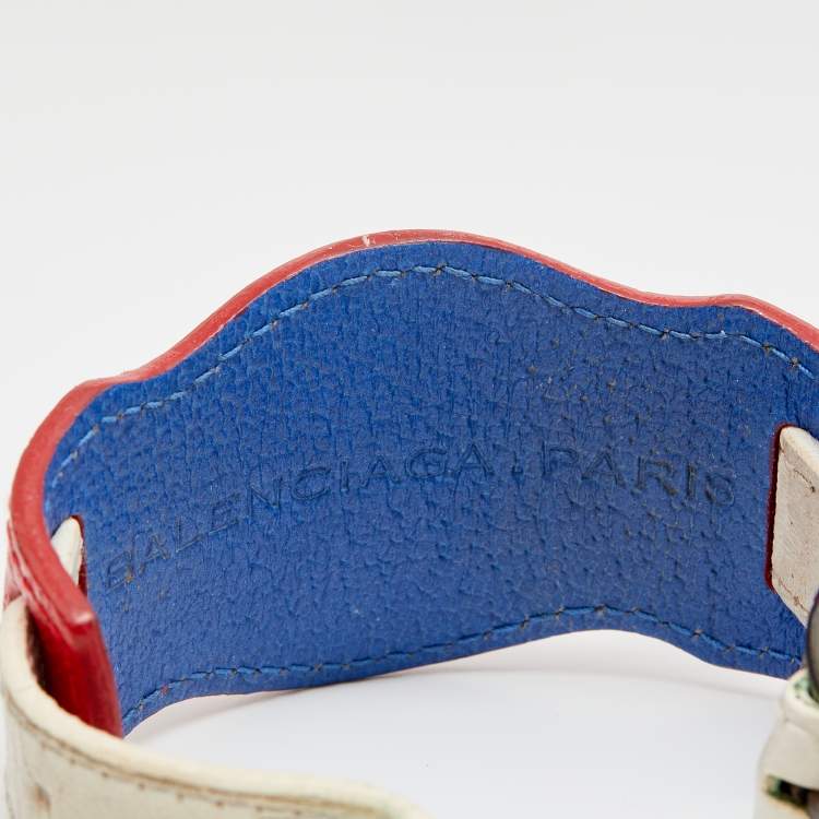 Pre Owned Balenciaga Multicolor Leather Arena Classic Bracelet 