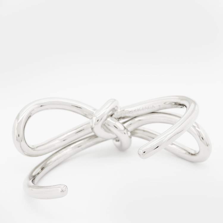 Pre Owned Balenciaga Silver Tone Boucle Knot Bracelet 