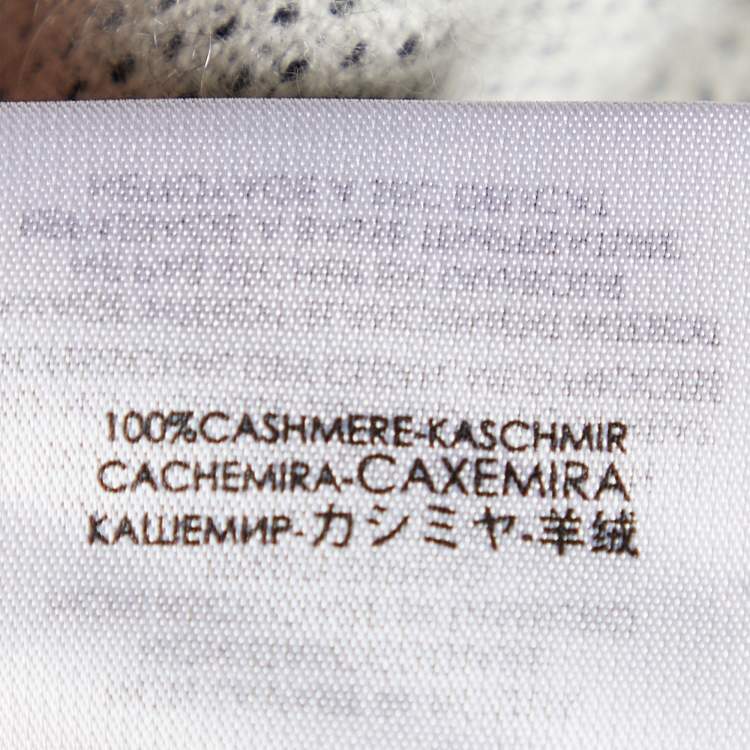 Pre Owned Balenciaga Bicolor Jacquard Logo Cashmere Scarf